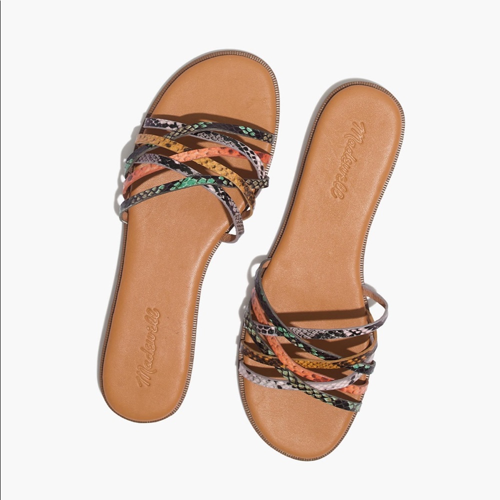 Madewell - Crisscross Slide Sandal in Snakeskin